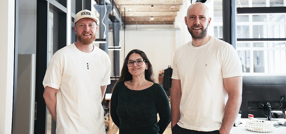The WALLROUND founders, Lukas Steinhilber, Tatiana Wotzasek, Henning von Oesen 
