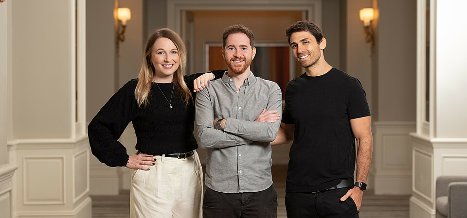 The Unframe founders, Larissa Schneider (COO), Shay Levi (CEO), and Adi Azarya (VP R&D)