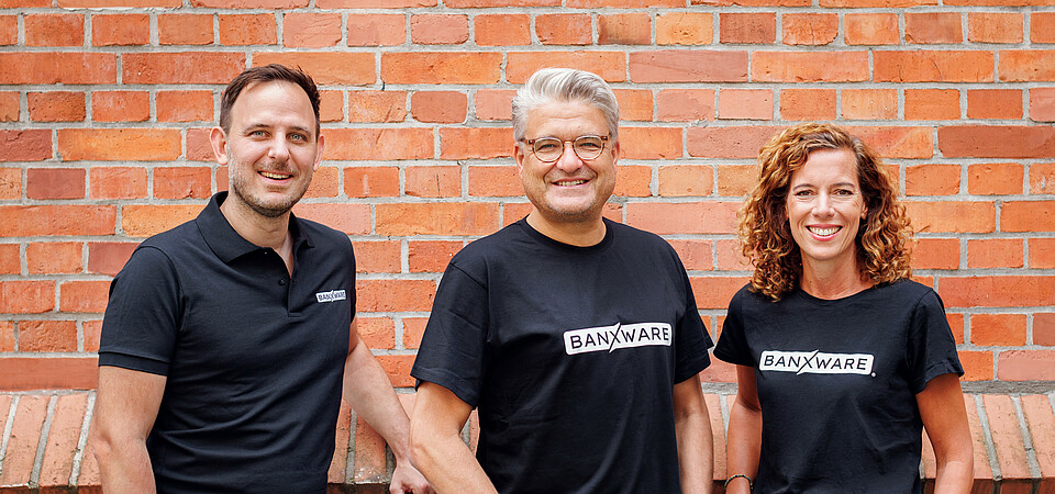 The Banxware founders Fabian Heiß, Jens Röhrborn and Miriam Wohlfarth