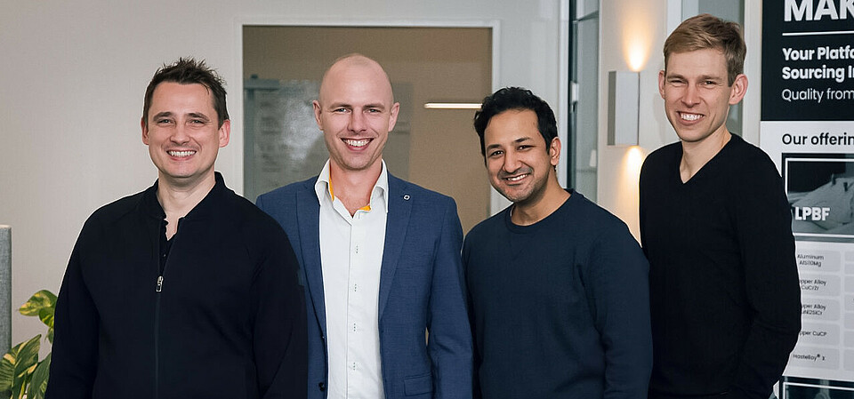 Not averse to making things – the MakerVerse management team Markus Seibold, Ward Ripmeester, Tim Schark, and Manish Katoch from MakerVerse