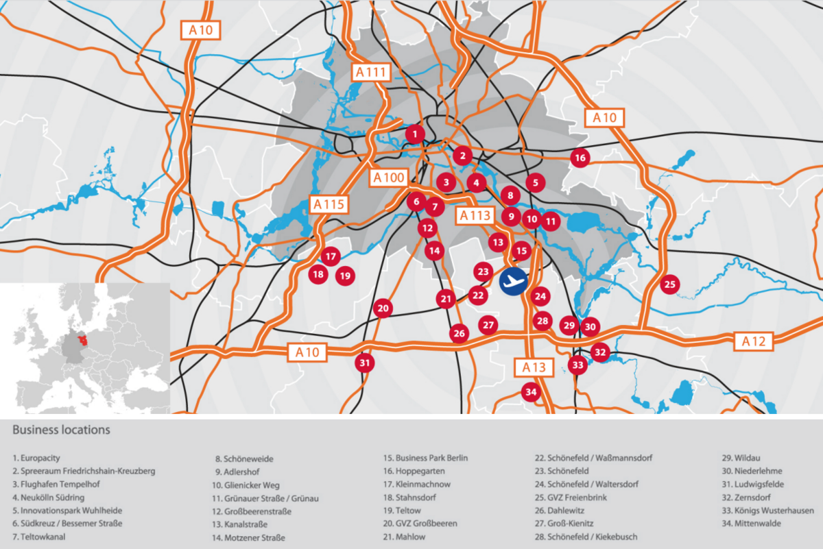 Airport Region Berlin Brandenburg business locations