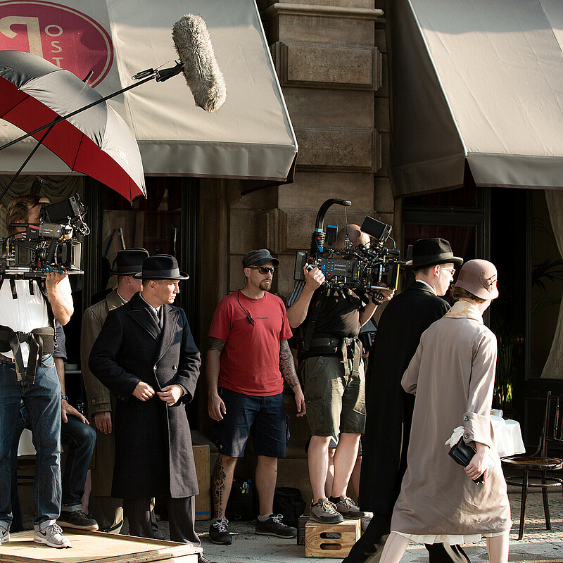 And … action! Shooting in Berlin.